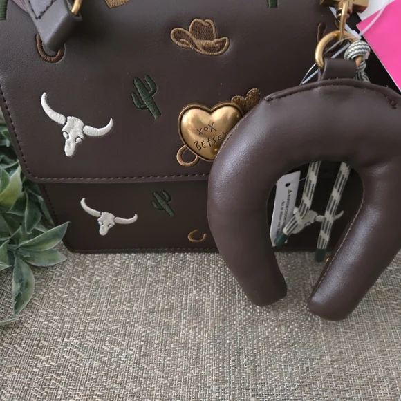 Betsey Johnson Dark Brown Western Mini Bag - Picture 2 of 9